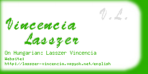 vincencia lasszer business card
